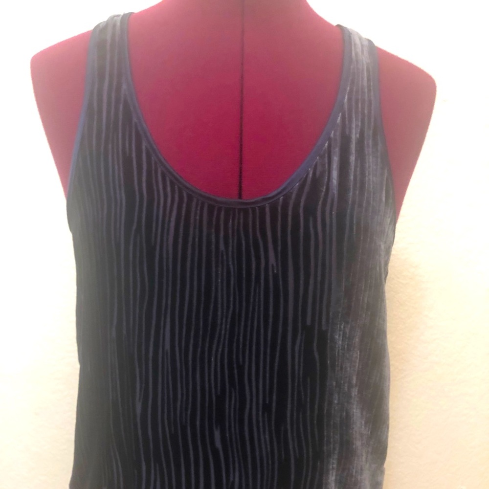 Abercrombie & Fitch blue striped velvet tank top.